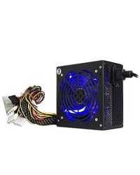 Fuente ATX color negro, cooler 12 cm con led azul